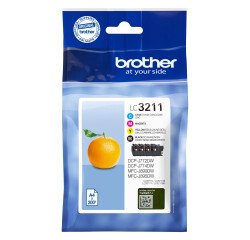 Brother LC3211 Pack 4 cartuchos originales negro + tricolor (4 X 200 páginas) 
