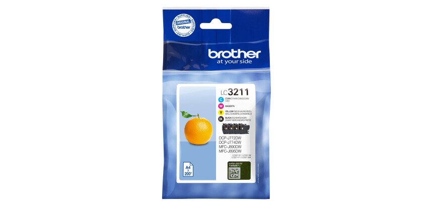 Brother LC3211 Pack de 4 cartouches 1 noire + 3 couleurs pour imprimante jet d'encre