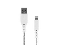 Cable USB/Apple Lightning trenzado ICONIQ TnB de 1,5 m color blanco/gris