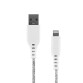 Cable USB/Apple Lightning trenzado ICONIQ TnB de 1,5 m color blanco/gris