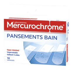 Boîte de 16 pansements bain Mercurochrome