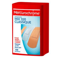  Tiritas multi uso 1eros auxilios Mercurochrome - Caja de 100