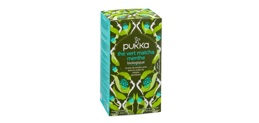 Thé vert Matcha Menthe Bio Pukka - Boîte de 20 sachets