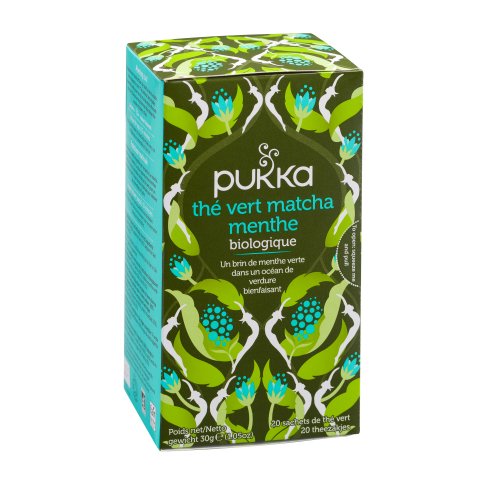 Green tea Matcha mint Bio Pukka - box with 20 biodegradable bags
