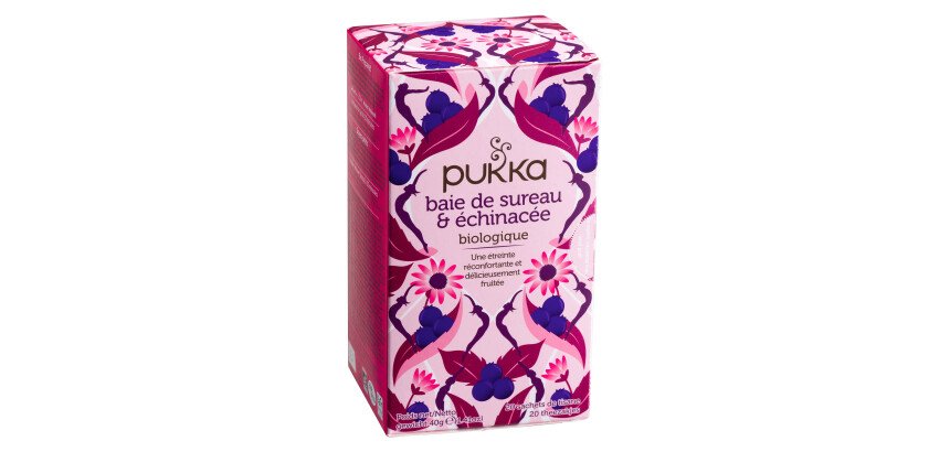 Infusion baie de sureau & échinacée Bio Pukka - Boîte de 20 sachets