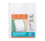 Pochettes perforées OXFORD A4 à soufflet à rabat sur le haut polypropylène lisse 20/100e - Boite de 10