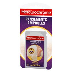 Pansements ampoules grand format Mercurochrome - Étui de 5