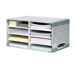 Module de tri carton 8 compartiments gris