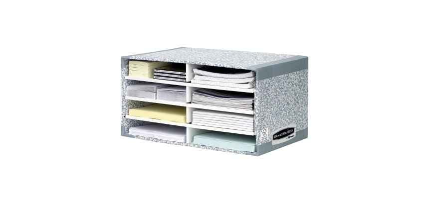 Module de tri carton 8 compartiments gris