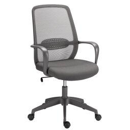 Chaise de bureau ANDREW tissu et maille - avec accoudoirs et soutien lombaire - Mécanisme Basculant centré