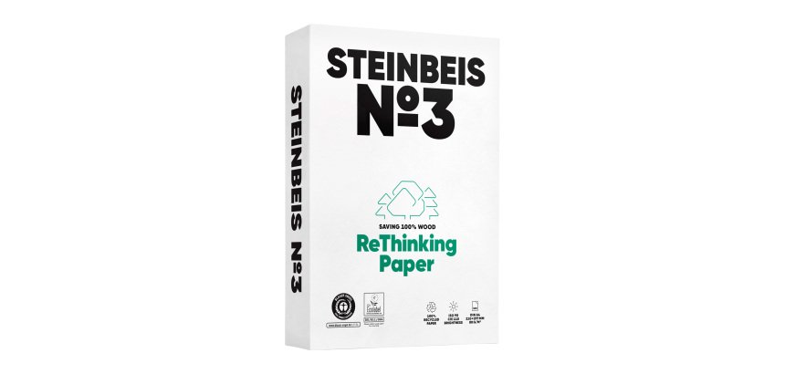 Papel blanco A4 80 g reciclado Steinbeis nº3 Pure White - paquete de 500 hojas