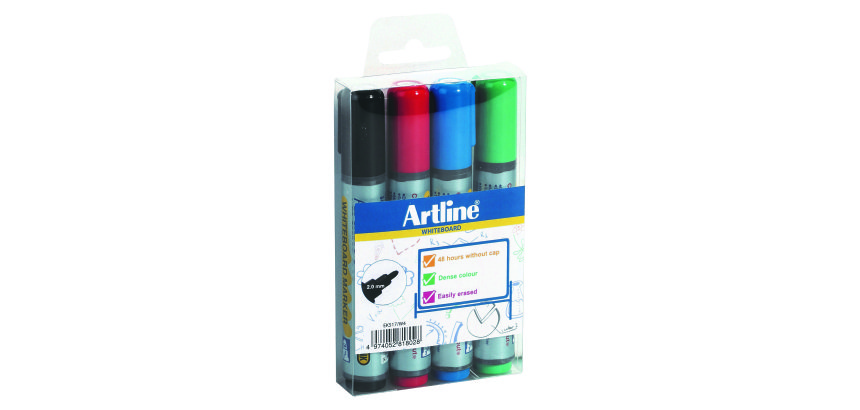 Sleeve with 4 erasable markers Artline Dry Safe 517 classic assortment