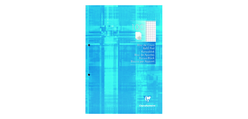 Notizblock Clairefontaine 2 Lochungen A4 100 Seiten - kariert und mit Bord