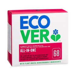 Ecologische vaatwastabletten Ecover All in 1 - Doos met 68 tabletten.