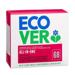 Ecologische vaatwastabletten Ecover All in 1 - Doos met 68 tabletten.