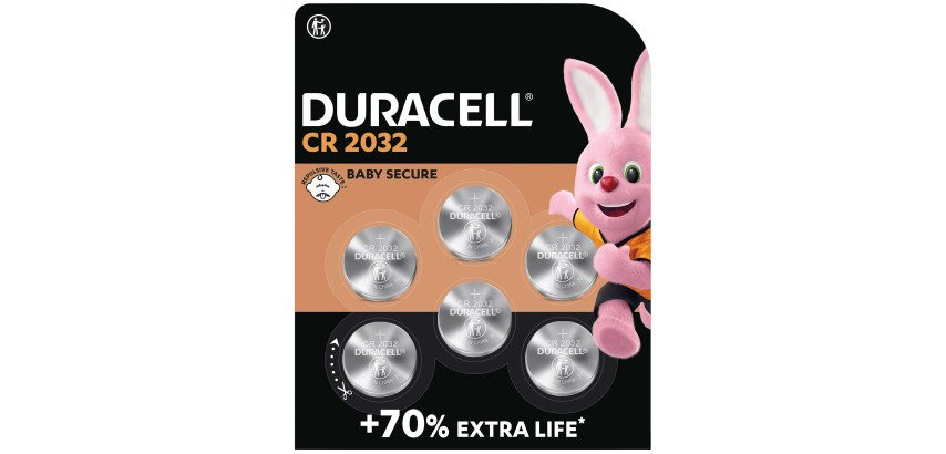 Duracell - Pack mit 6 Lithium-Knopfzellen CR2032 - 3V