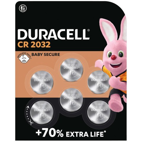 Pila de botón de litio Duracell Special 2032 de 3 V, paquete de 6 (DL2032 / CR2032)