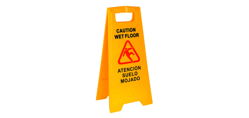 Señal plegable para suelo mojado