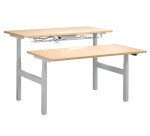 Pôle de 2 bureaux assis debout à réglage électrique chêne clair L 160 x P 80 cm - Up & Up