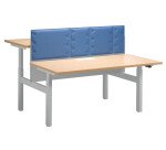 Pôle de 2 bureaux assis debout à réglage électrique chêne clair L 160 x P 80 cm - Up & Up