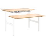 Pôle de 2 bureaux assis-debout Ergomaxx réglage électrique en hauteur avec top access