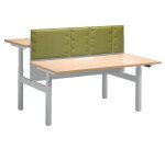 Pôle de 2 bureaux assis debout à réglage électrique chêne clair L 160 x P 80 cm - Up & Up