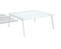 Center of 2 offices according to Eden Arche + white top cable management L 180 cm