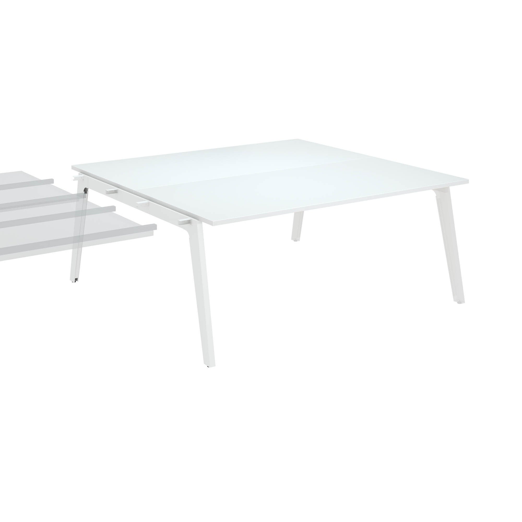 Pôle de 2 bureaux suivants blanc + goulotte L 180 cm - Exprim