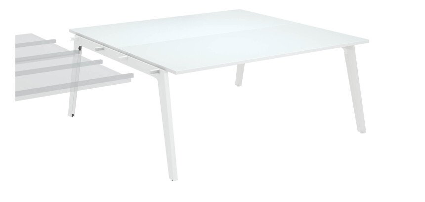 Pôle 2 bureaux suivant blanc L 180 x 163 cm - Exprim