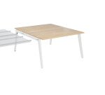 Pôle de 2 bureaux suivants chêne clair + goulotte L 140 cm - Exprim