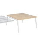 Pôle de 2 bureaux suivants chêne clair + goulotte L 140 cm - Exprim