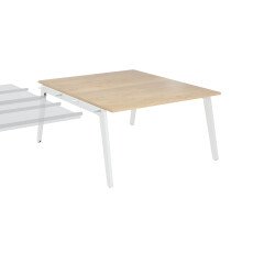 Pôle de 2 bureaux suivants chêne clair + goulotte L 140 cm - Exprim