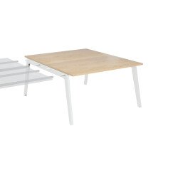 Pôle de 2 bureaux suivants chêne clair + goulotte L 140 cm - Exprim