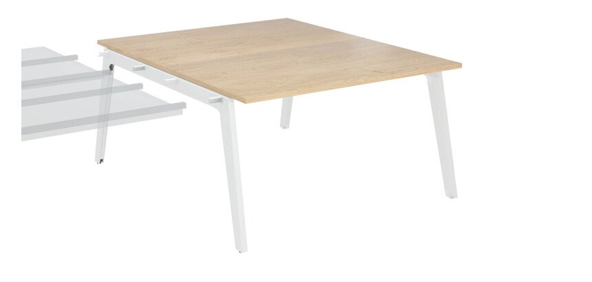 Pôle de 2 bureaux suivants chêne clair + goulotte L 140 cm - Exprim