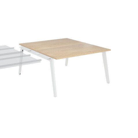 Pôle de 2 bureaux suivants chêne clair + goulotte L 140 cm - Exprim