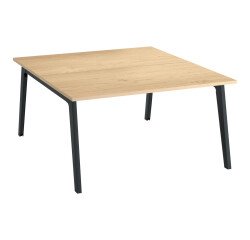 Pôle de 2 bureaux Eden Arche chêne clair + goulotte L 140 cm