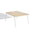 Pôle de 2 bureaux suivants chêne clair + goulotte L 120 cm - Exprim