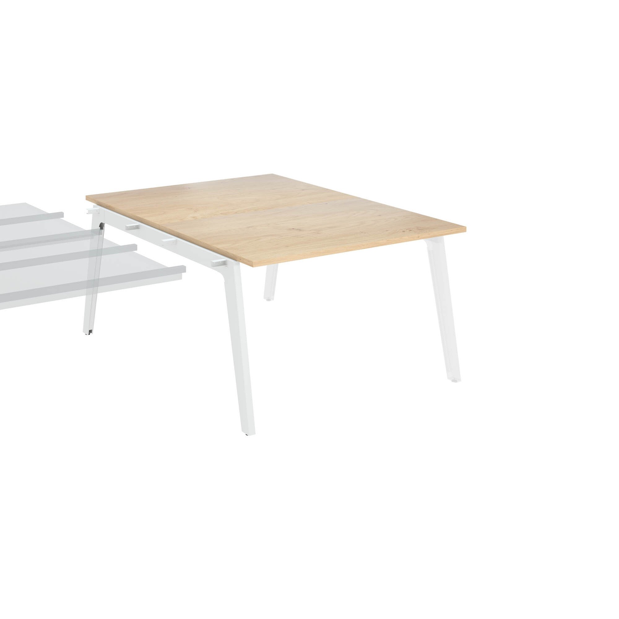 Pôle de 2 bureaux suivants chêne clair + goulotte L 120 cm - Exprim