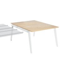Pôle de 2 bureaux suivants chêne clair + goulotte L 120 cm - Exprim