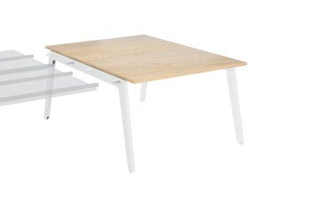 Eiland 2 werkposten uitbreiding Eden Arche + licht eiken gootsteen L 120 cm
