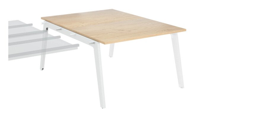 Pôle 2 bureaux suivant chêne clair L 120 x 163 cm - Exprim