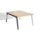 Pôle de 2 bureaux suivants chêne clair + goulotte L 120 cm - Exprim