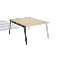 Pôle de 2 bureaux suivants chêne clair + goulotte L 120 cm - Exprim