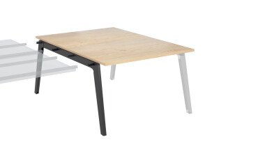 Center of 2 offices next to Eden Arche + light oak cable tray L 120 cm