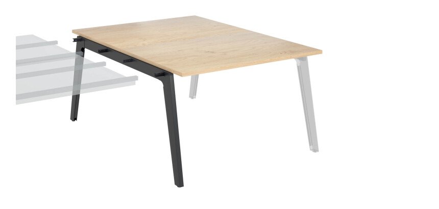 Pôle de 2 bureaux suivants chêne clair + goulotte L 120 cm - Exprim