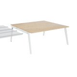 Pôle de 2 bureaux suivants chêne clair + goulotte L 180 cm - Exprim