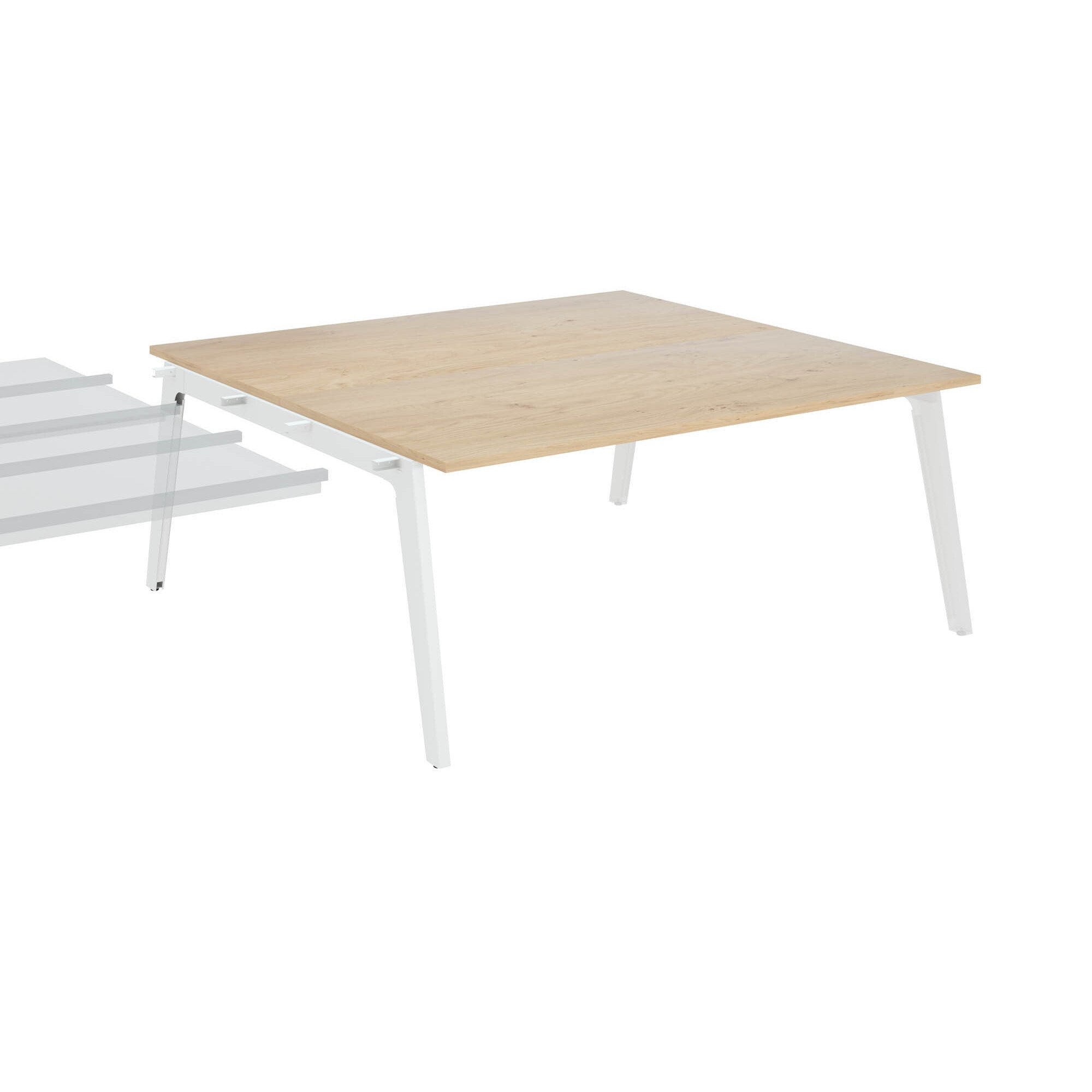 Pôle de 2 bureaux suivants chêne clair + goulotte L 180 cm - Exprim