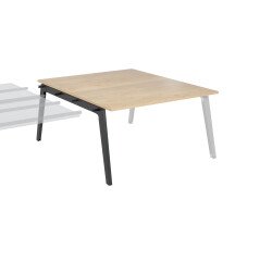 Pôle de 2 bureaux suivants chêne clair + goulotte L 140 cm - Exprim