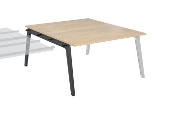 Center with 2 offices following Eden Arche + light oak cable trunking L 140 cm