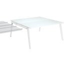 Pôle de 2 bureaux suivants chêne clair + goulotte L 160 cm - Exprim